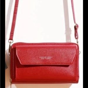 New! Women “Forever Lovely” Red Small Crossbody Shoulder Bag, Cellphone Bags